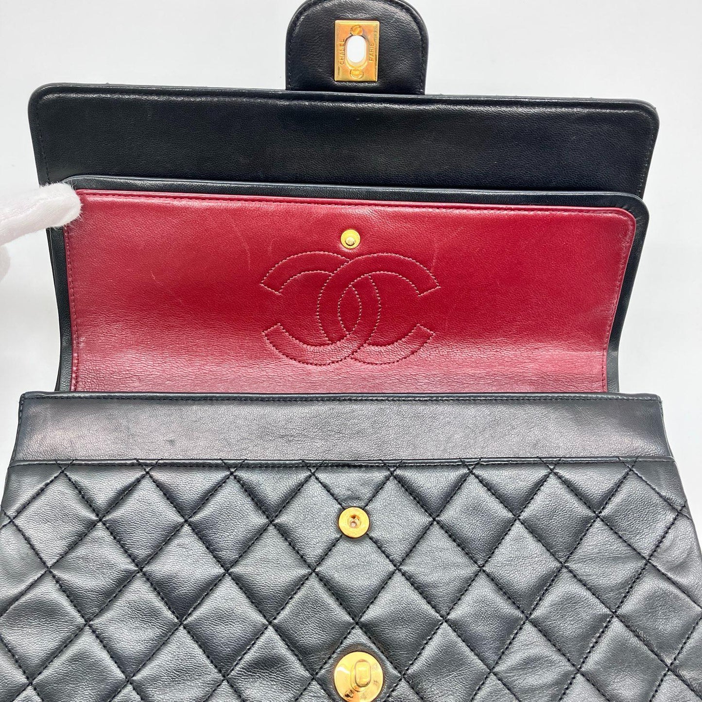 CHANEL Lambskin Matrasse Double Flap Double chain
