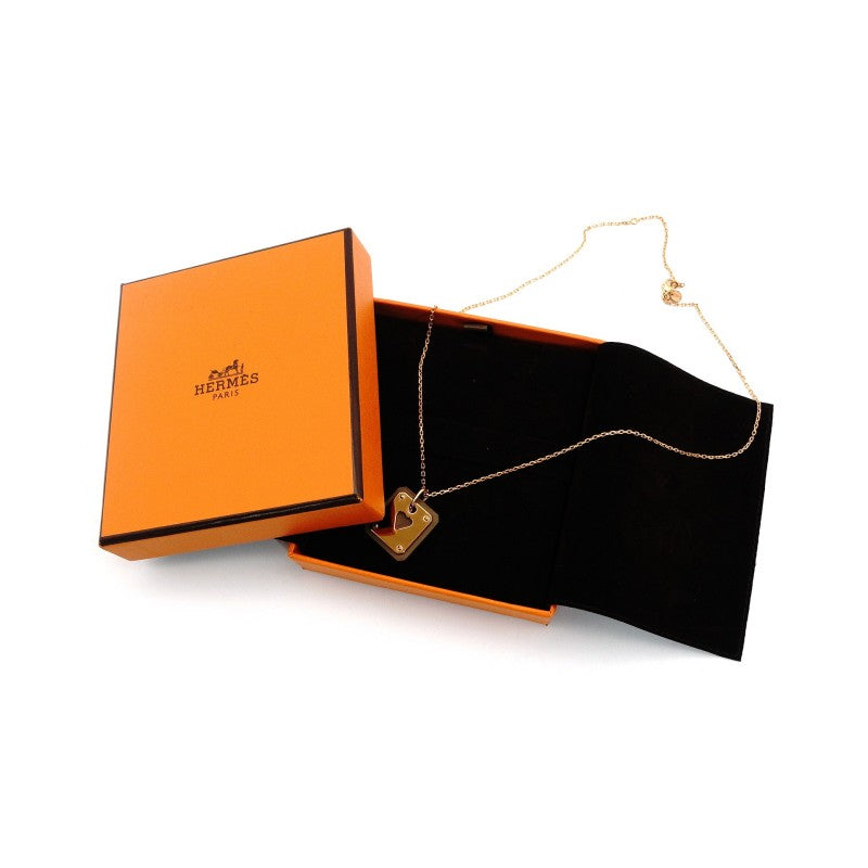 Unused Hermès As de Coeur Pink Gold Necklace with Heart Z Marking, Box Included 7-8-568