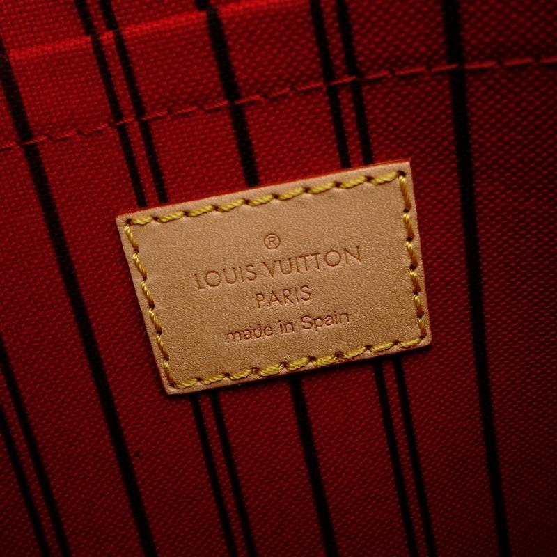 LOUIS VUITTON Monogram Neverfull Pouch Brown PVC Leather 7-9-012