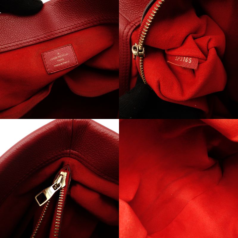 LOUIS VUITTON Parthénon Chain Tote Bag Monogram Brown × Red PVC Leather Shoulder 7-9-021