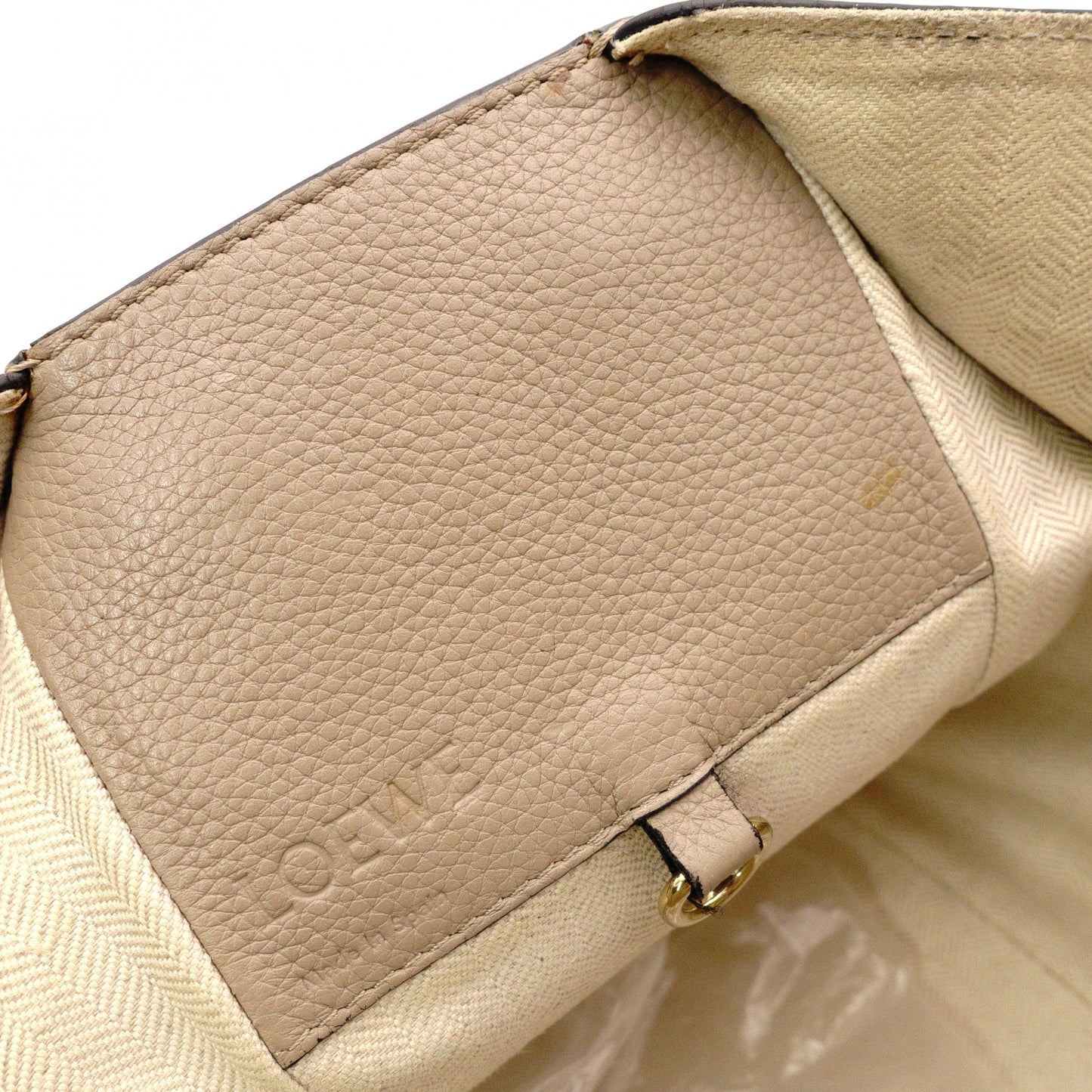 LOEWE Hammock Small Handbag, Leather, Beige, 2-Way Crossbody