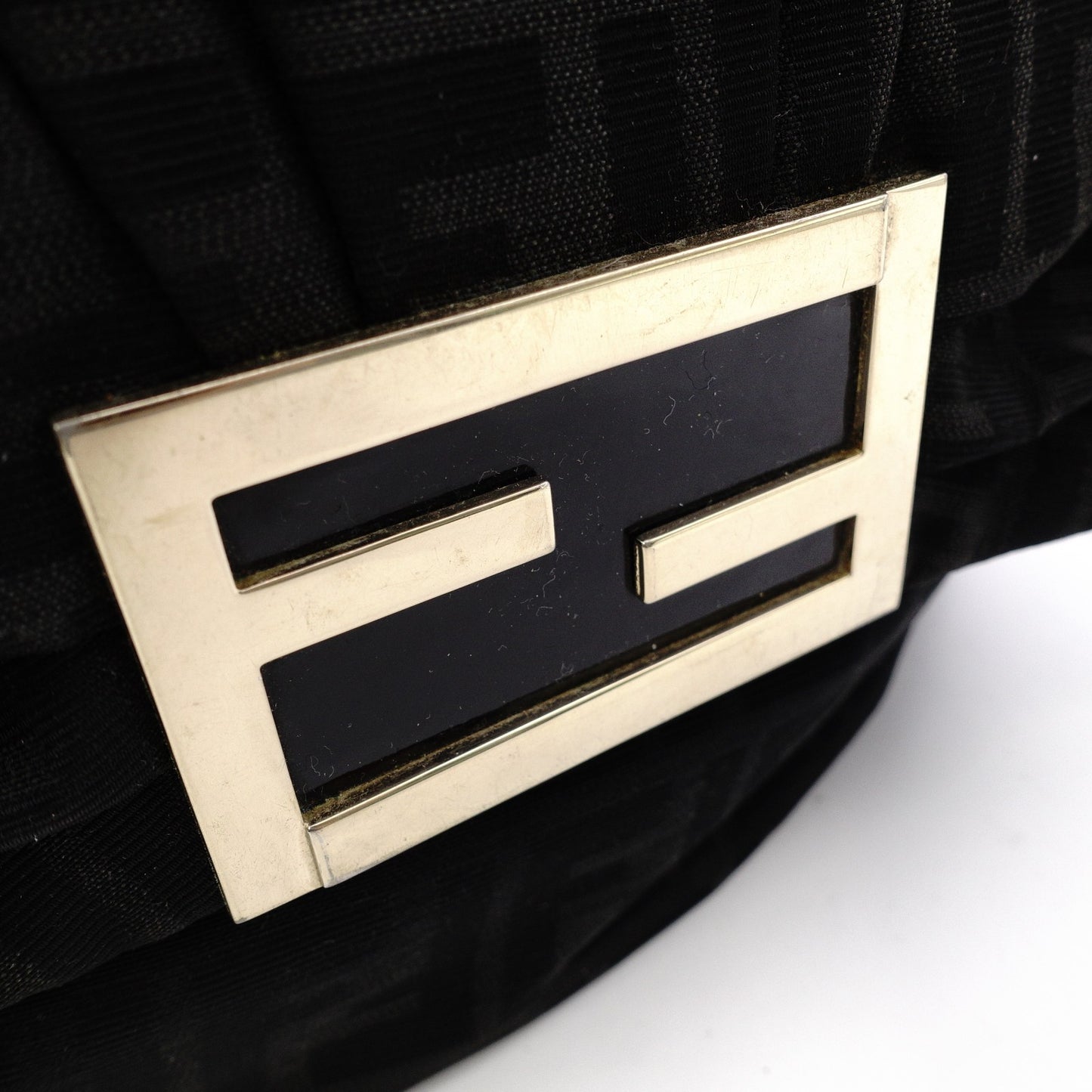 FENDI Zucca Shoulder Bag Canvas Black