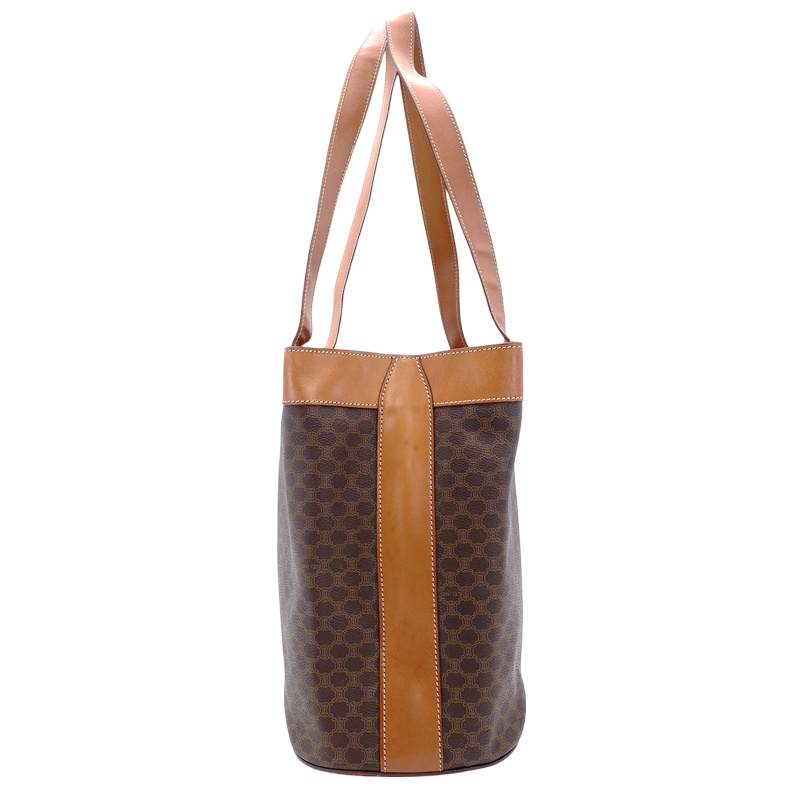 CELINE Macadam Tote Vintage Shoulder Bag Brown