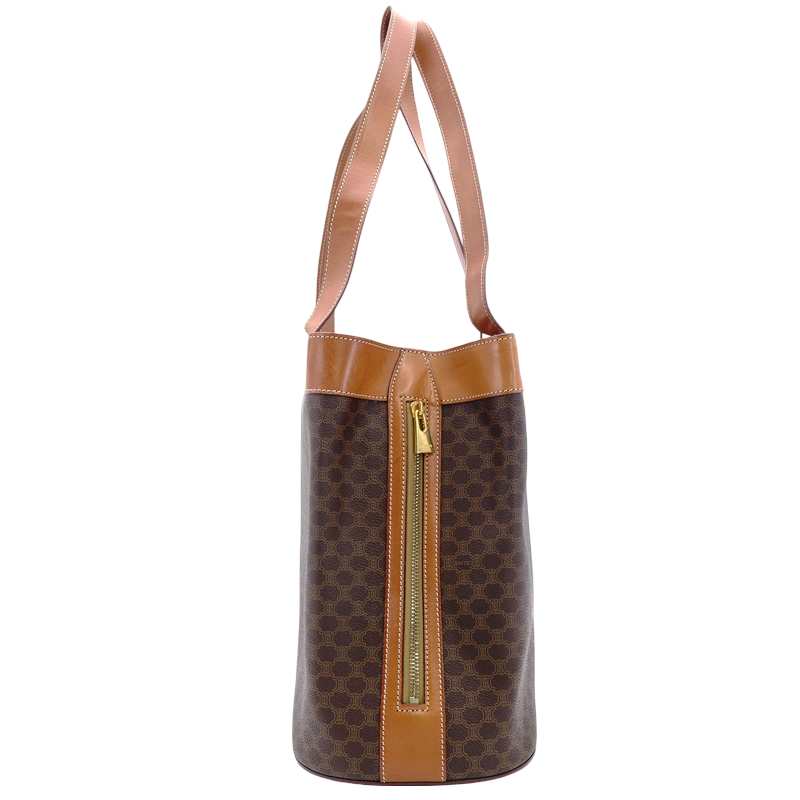 CELINE Macadam Tote Vintage Shoulder Bag Brown