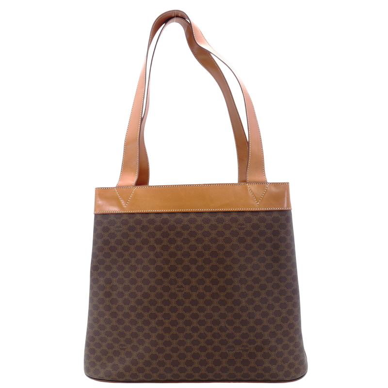 CELINE Macadam Tote Vintage Shoulder Bag Brown