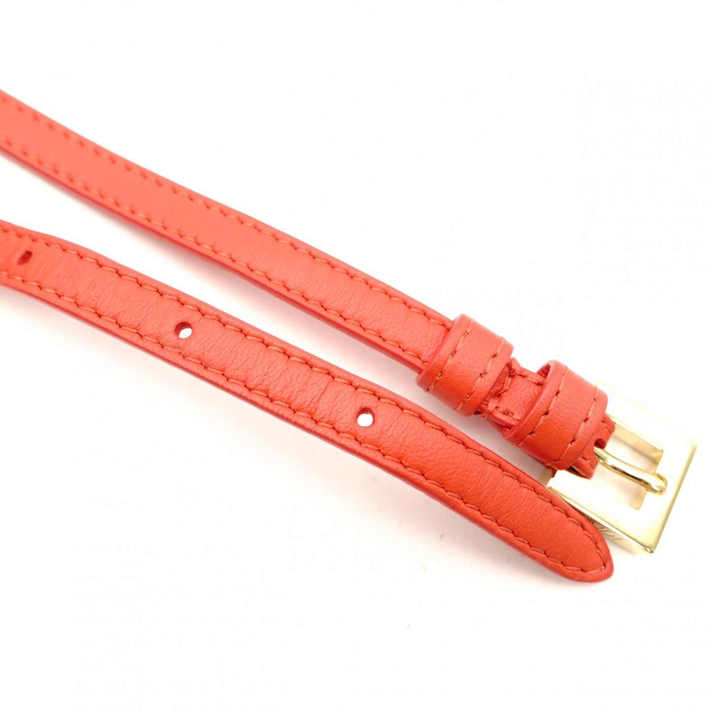 Unused Fendi Baguette Chain Shoulder Bag Orange FF Logo Leather Crossbody 2-Way