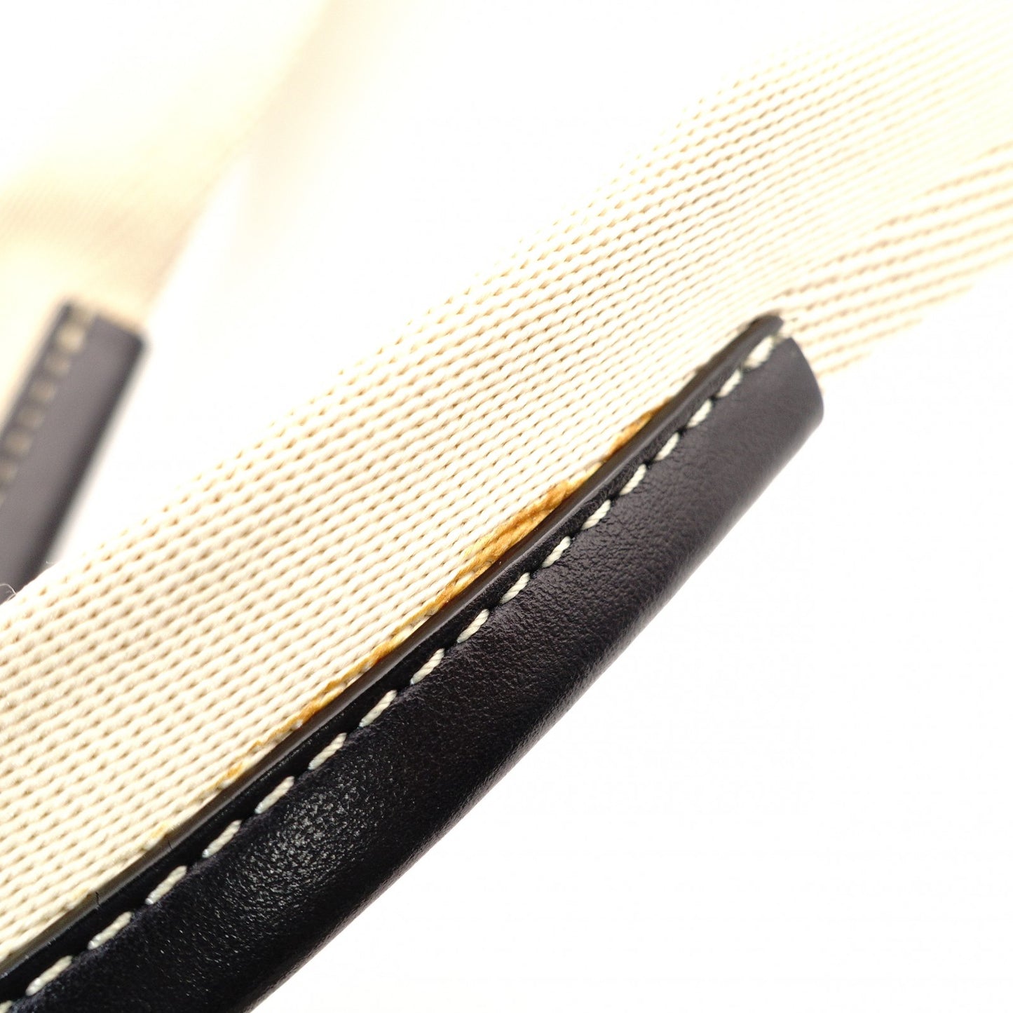 Chloe Woody Medium Tote Canvas Beige × Navy Shoulder Logo 7-11-705