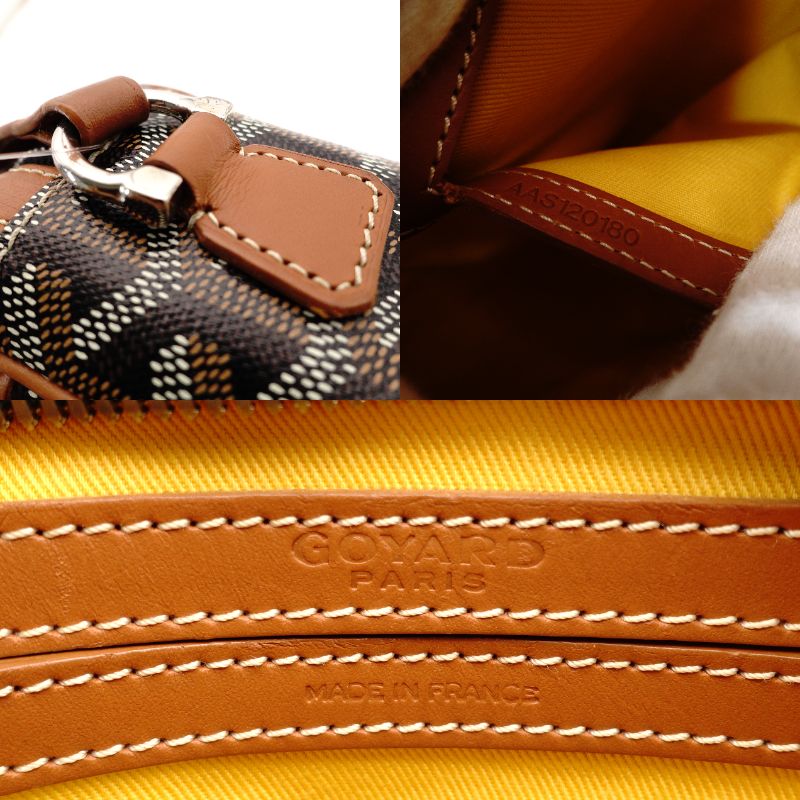 Goyard Cup Vert Shoulder Bag PVC Leather Black × Brown Crossbody 7-11-653