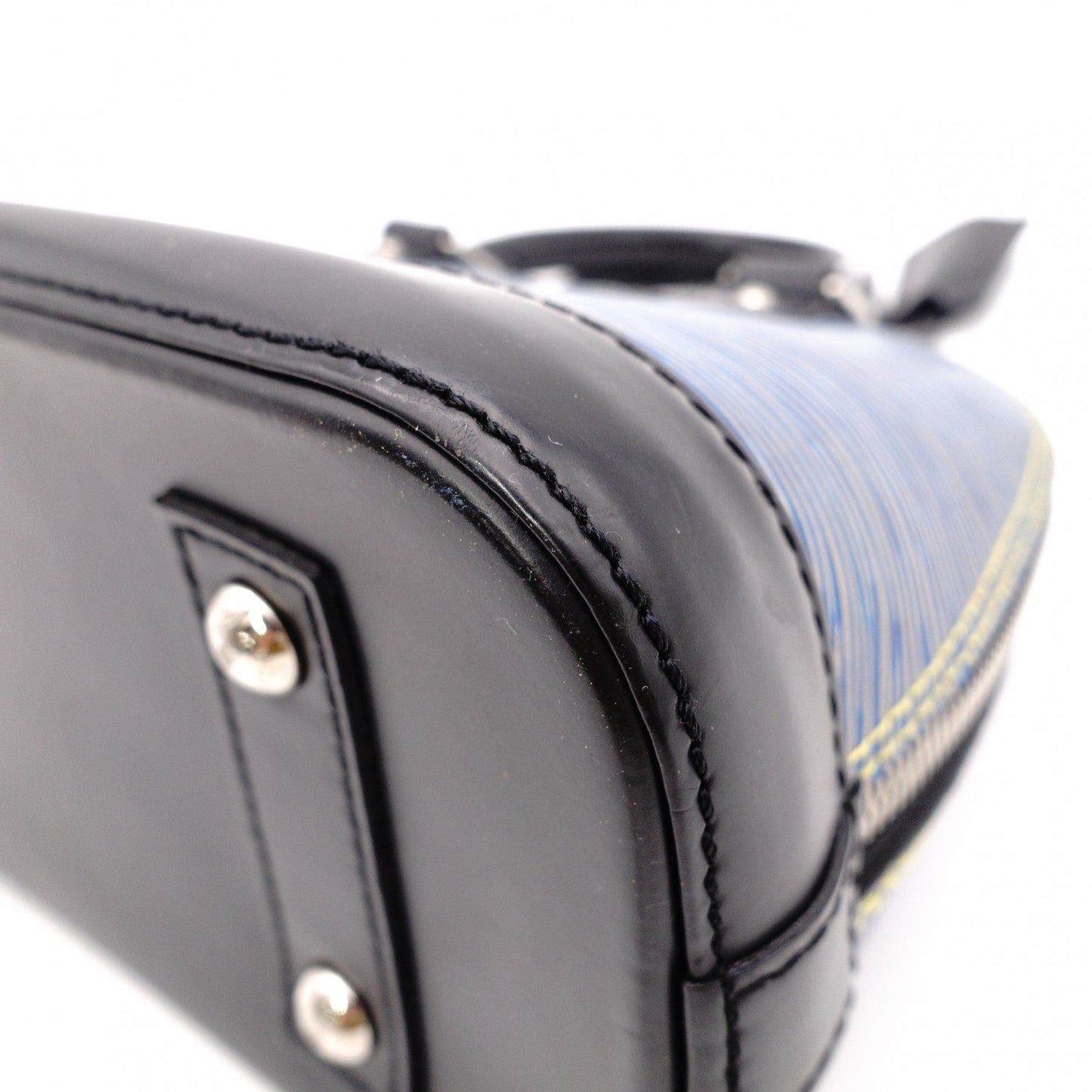 LOUIS VUITTON Alma BB Epi Handbag, Leather, Blue, 2-Way