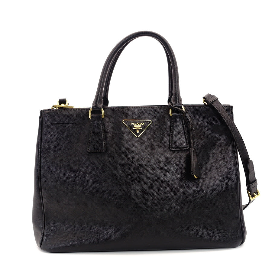 PRADA Galleria Handbag Black 2-way Shoulder Bag