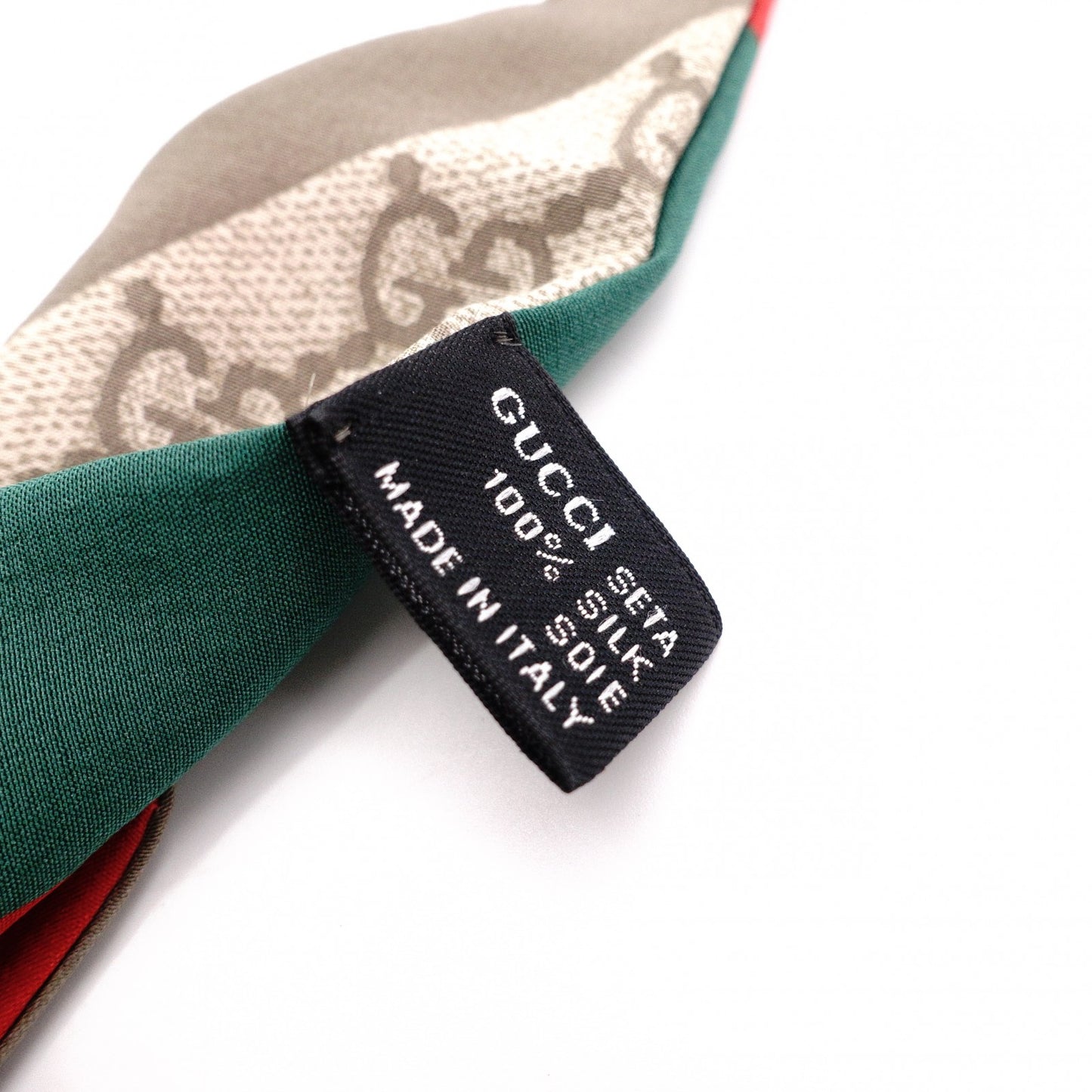 GUCCI Twilly Scarf, Silk, Women's, Sherry Line, with Charm