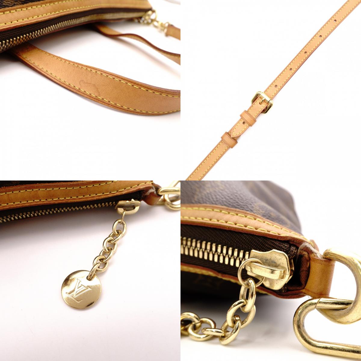 LOUIS VUITTON Palermo PM Monogram Canvas Handbag with PVC Leather Accents, Brown, 2-Way