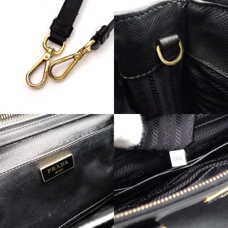 PRADA Galleria Handbag Black 2-way Shoulder Bag