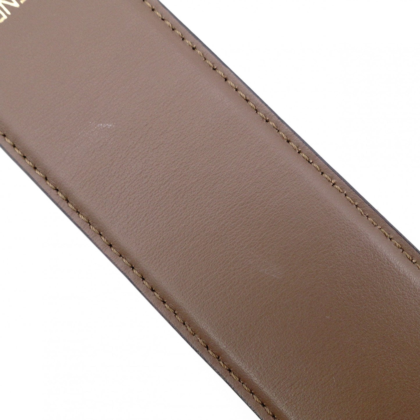 FENDI Strap Leather FF Logo Gold Hardware Reversible