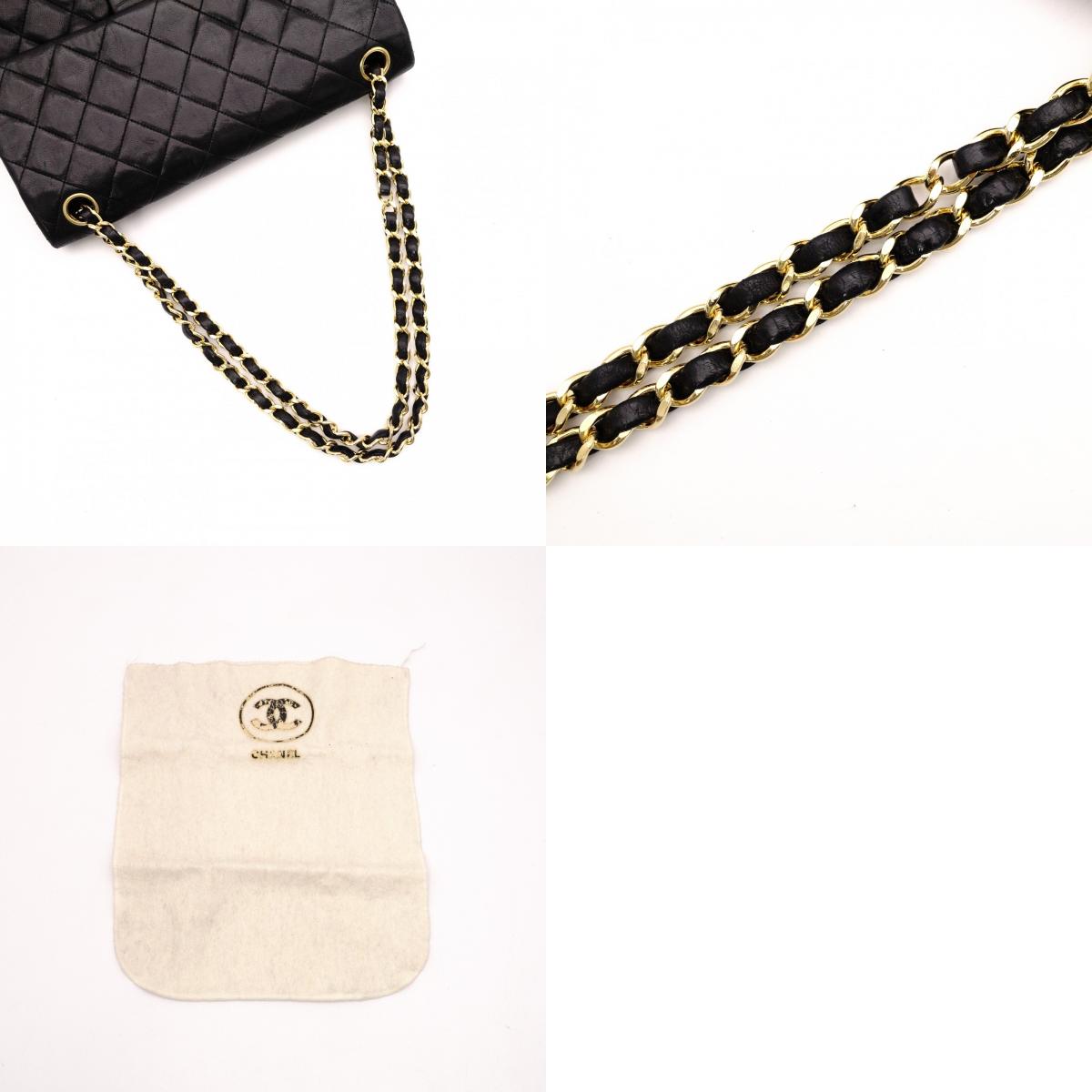 CHANEL Matelassé 25 Classic Lambskin Shoulder Bag, Leather, Black, Gold Hardware