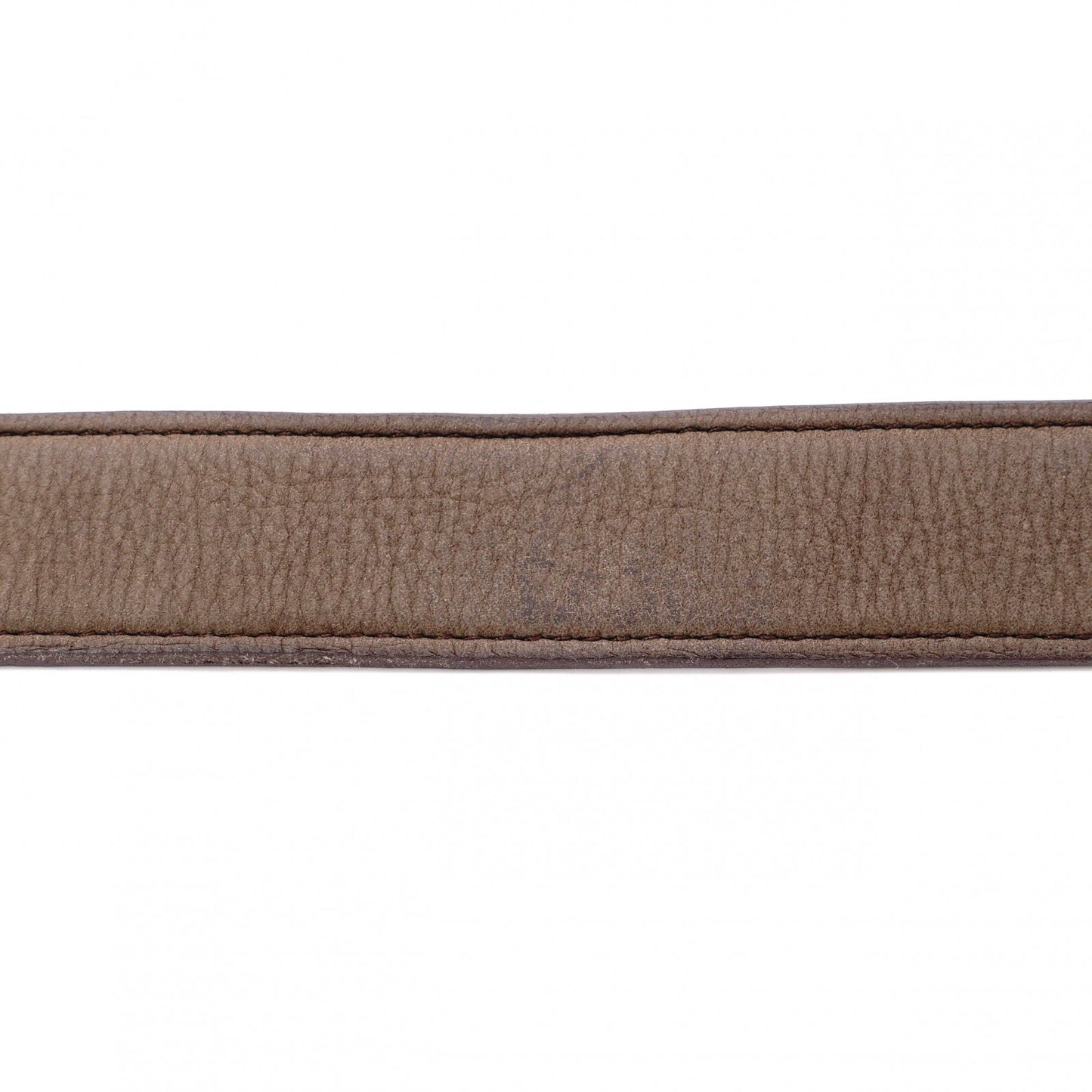 HERMES H Belt, Leather, Brown, Reversible, Size 85, Silver Hardware