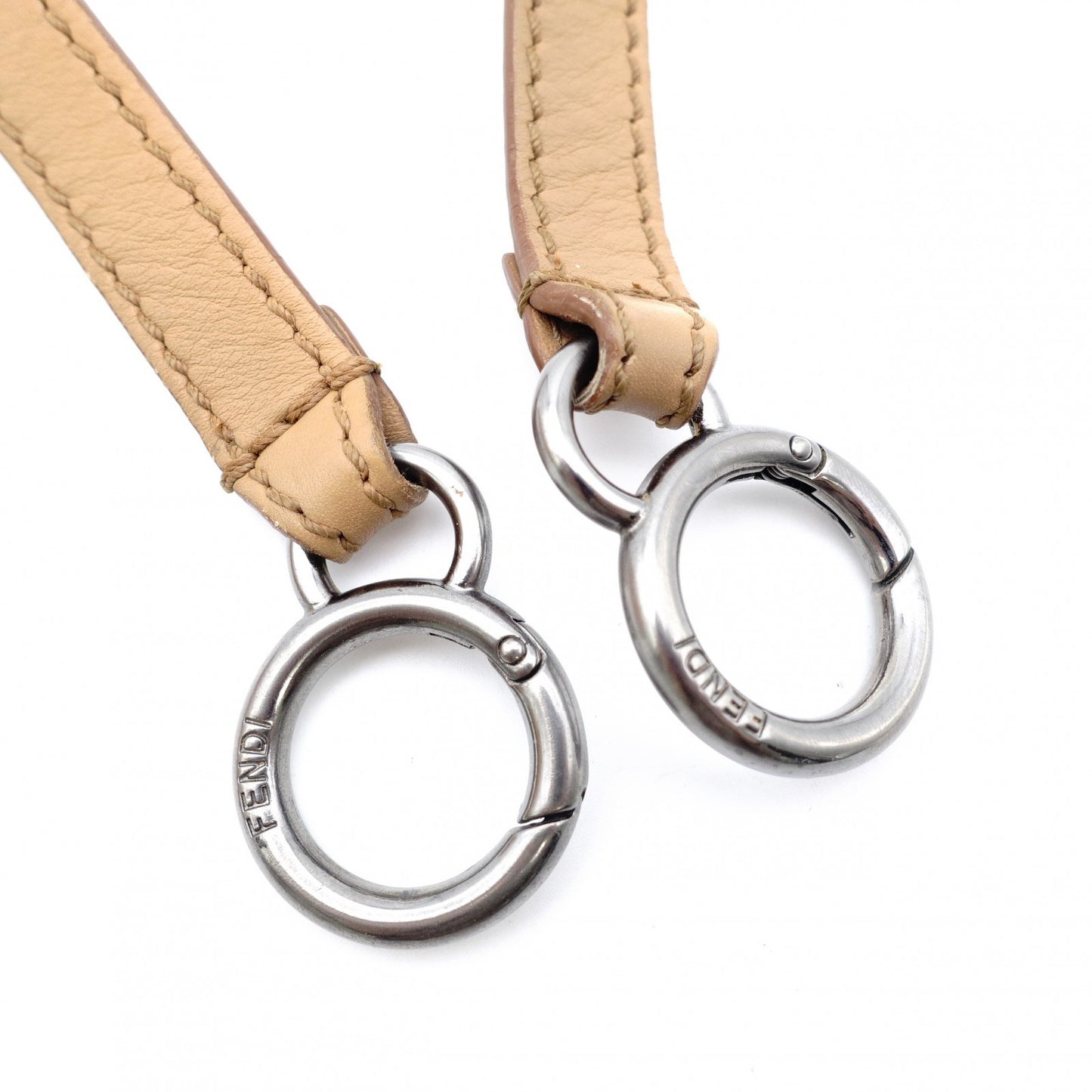 FENDI Peekaboo Handbag leather beige USED Women