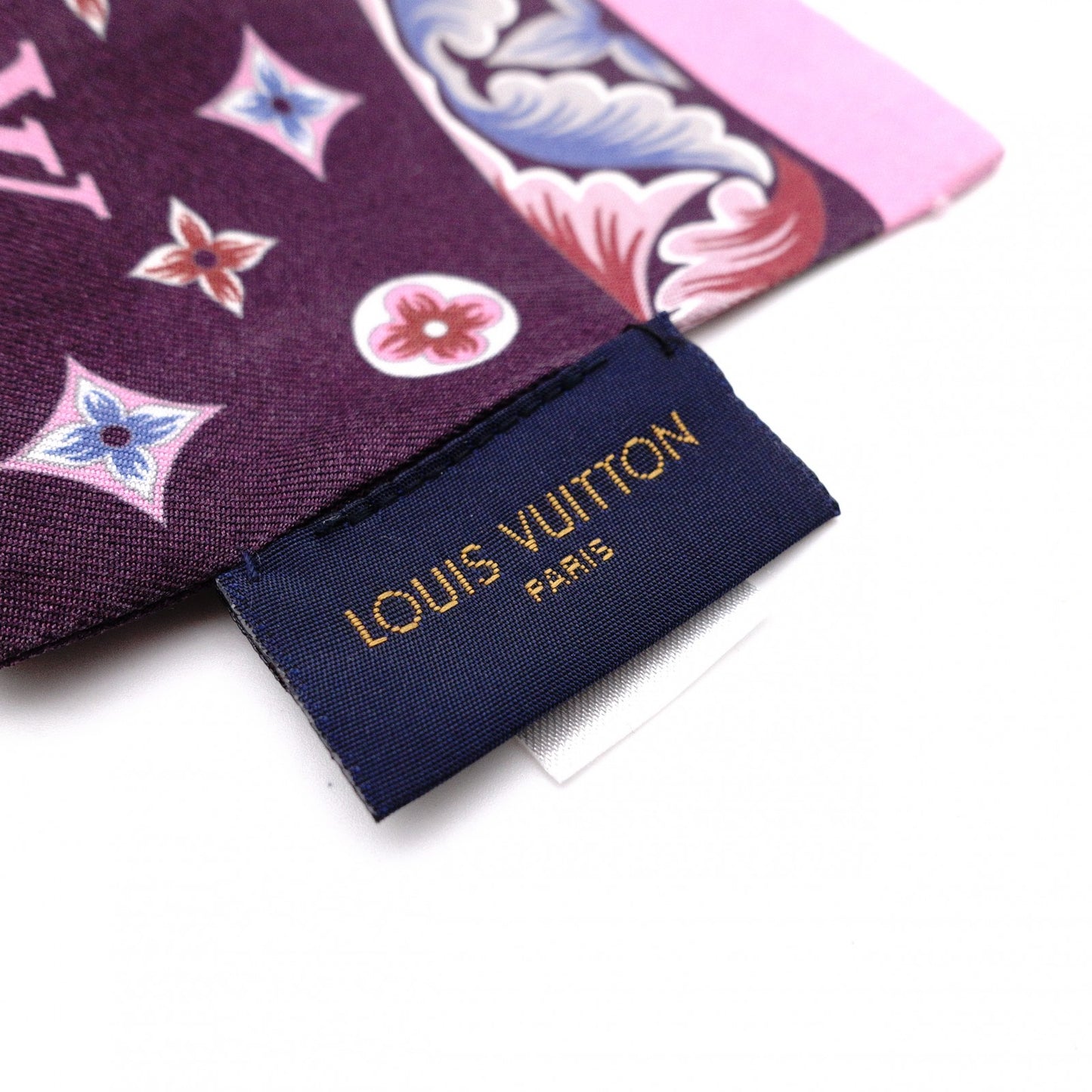 LOUIS VUITTON Twilly Scarf, Silk, Purple, Bag Design