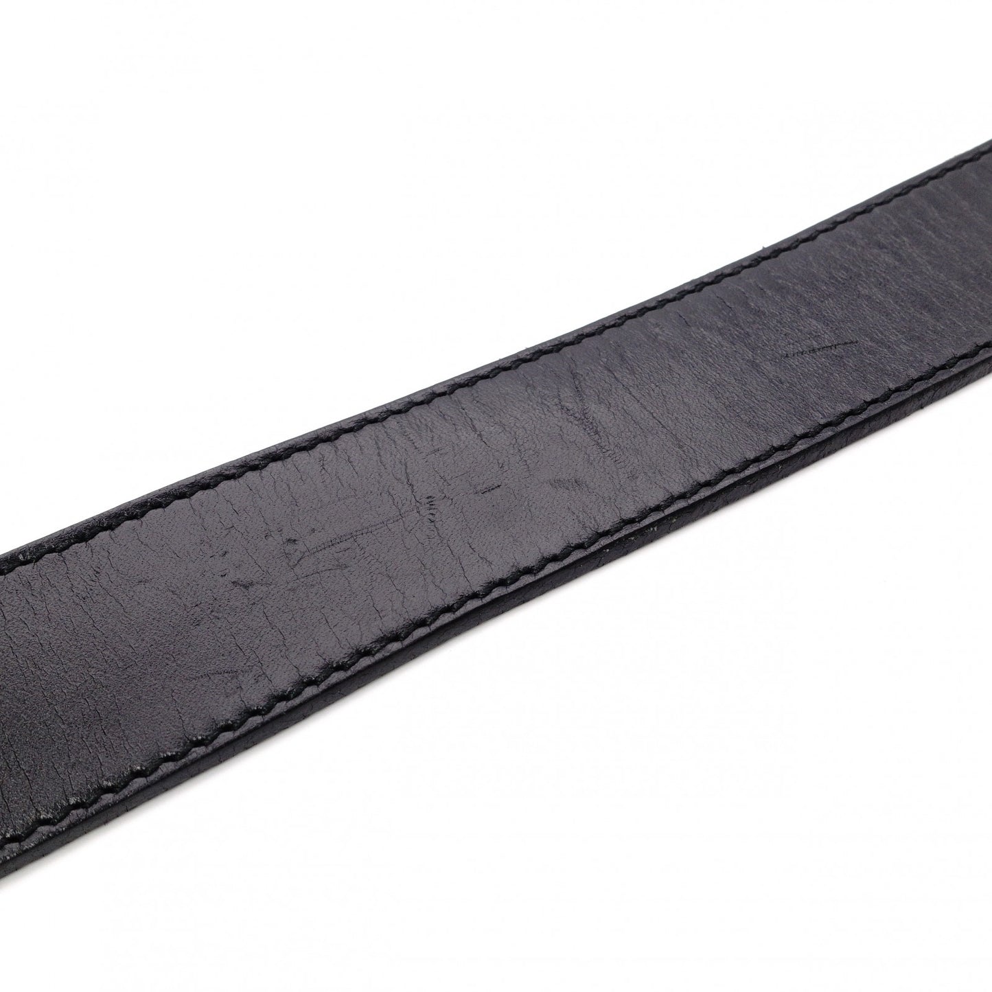 GUCCI GG Belt, Leather, Men's, Silver Hardware