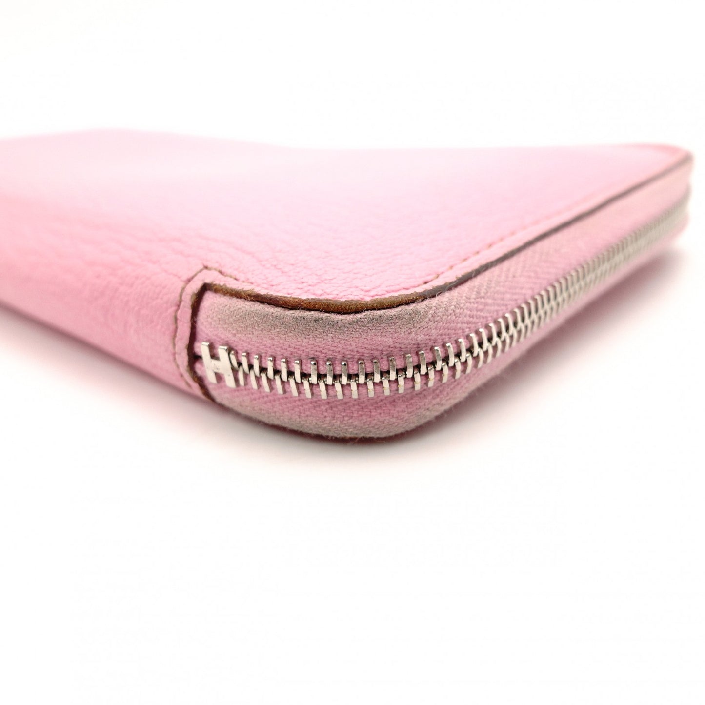 HERMES Azap Classic Long Wallet, Leather, Pink, □N Engraving