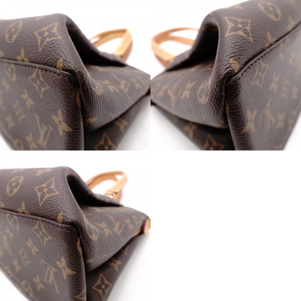 LOUIS VUITTON Riboli PM Monogram Canvas Handbag, Brown, 2-Way