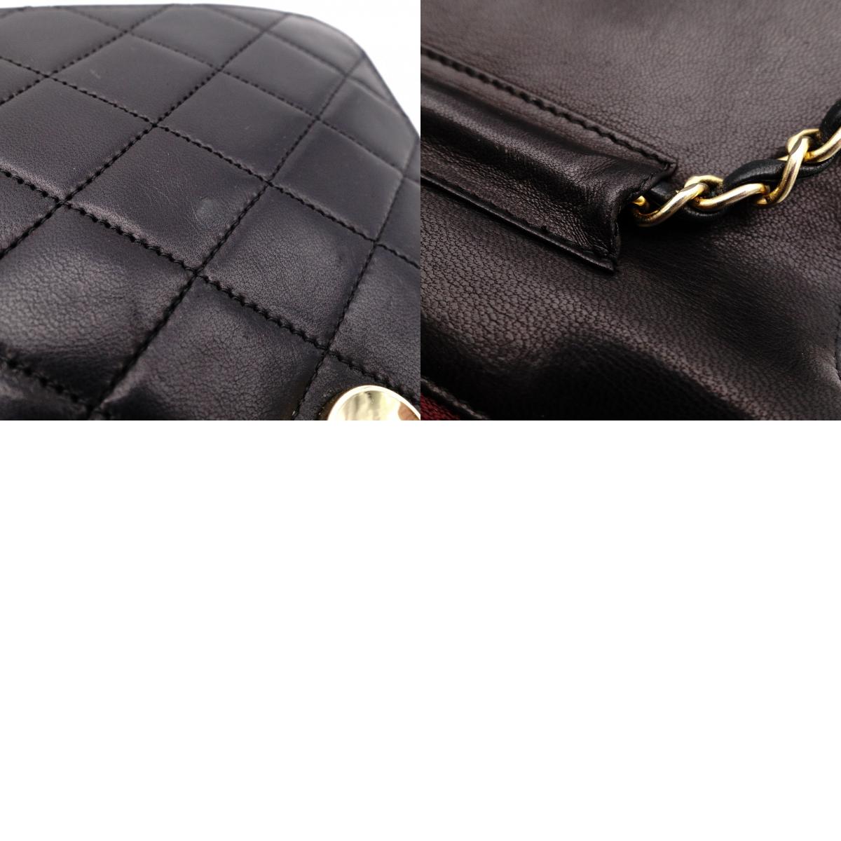 CHANEL Lambskin Classic Single-Flap Shoulder Bag, Leather, Black, Gold Hardware
