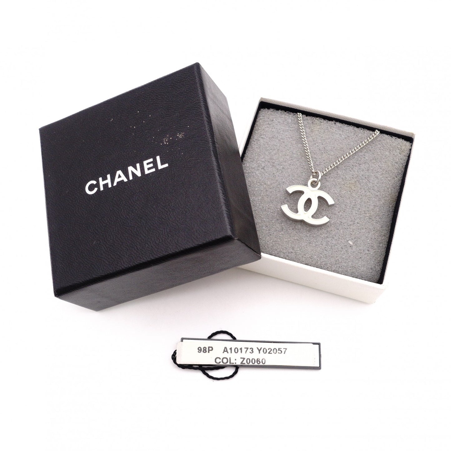 CHANEL CC Necklace, Silver and Beige