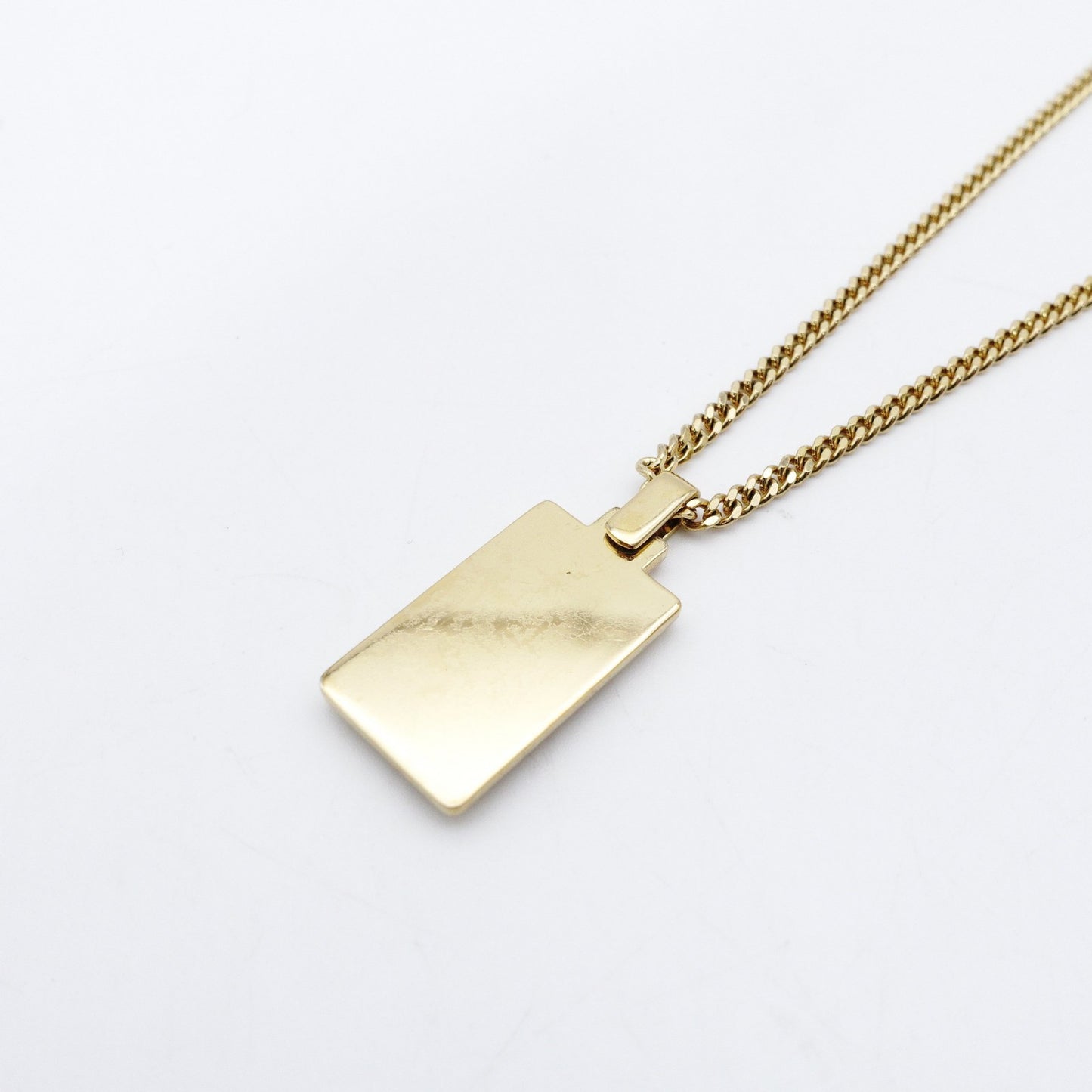 Christian Dior Necklace Gold × Black Plate Vintage 7-12-1234