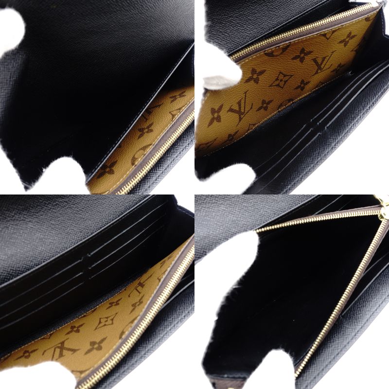 LOUIS VUITTON Monogram Giant Reverse Portefeuille Sara M80726 Brown PVC Leather 7-12-567