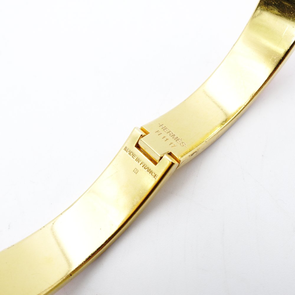 Hermès Click H Bangle Click Clack Orange × Gold Bracelet H Logo 7-12-543