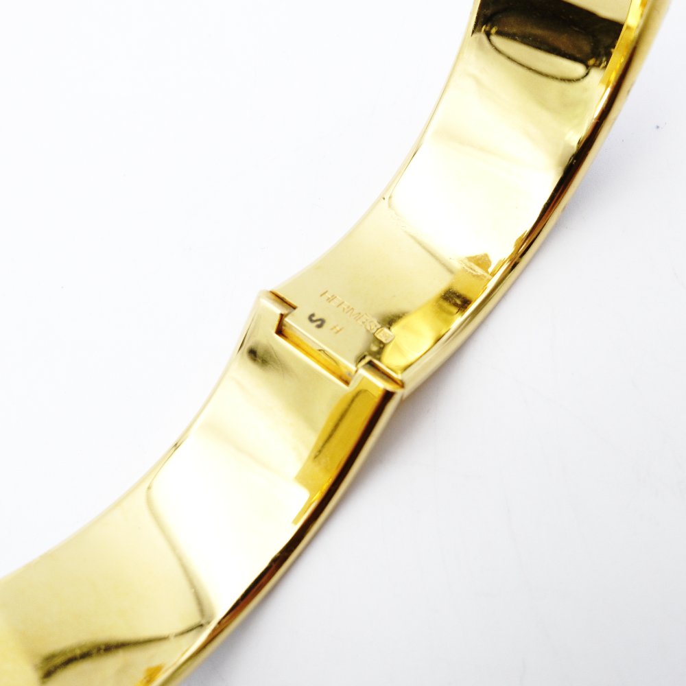 Hermès Click H Bangle Click Clack Blue × Gold Bracelet H Logo 7-10-296