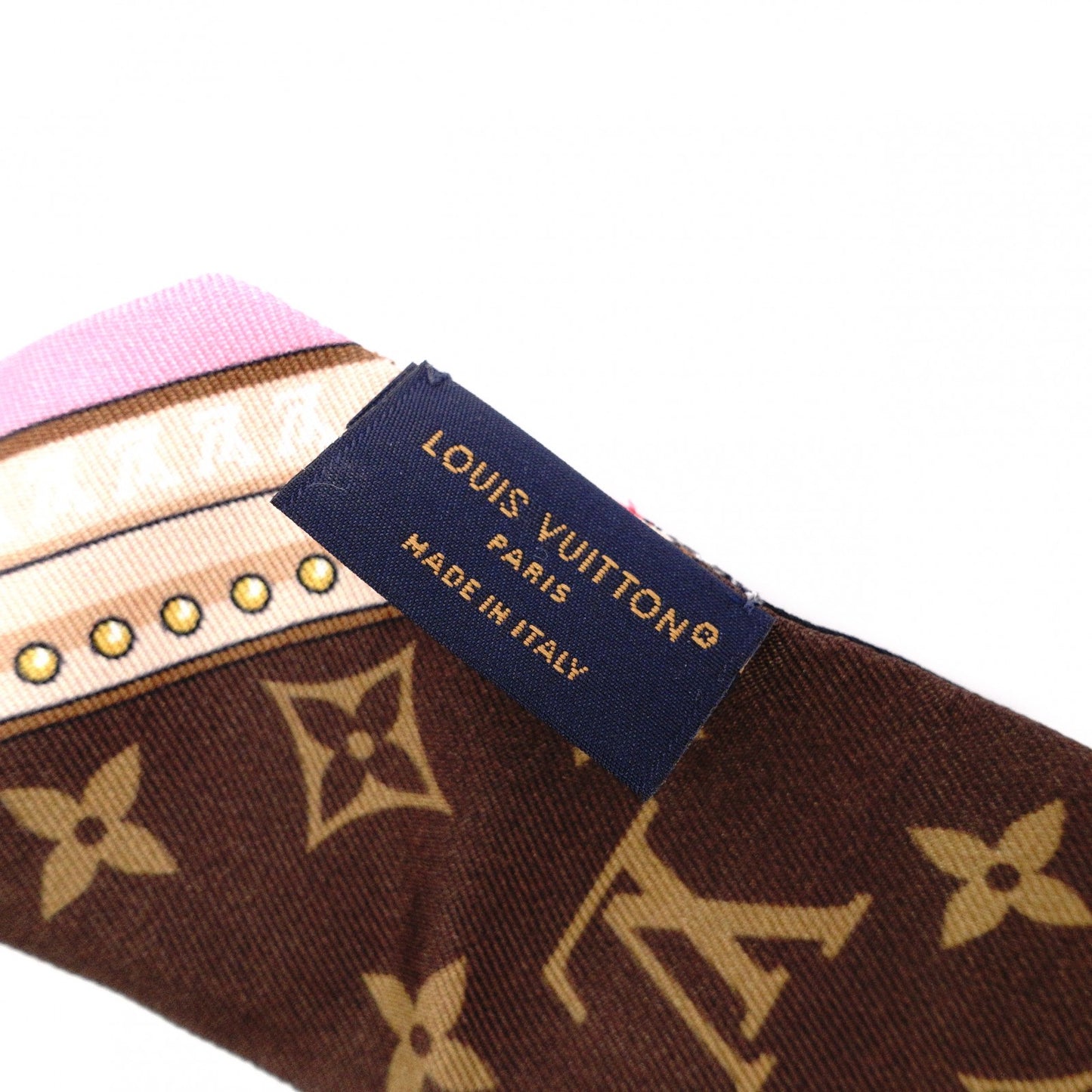 LOUIS VUITTON Twilly Bando BB Scarf, Silk, Black, Logo