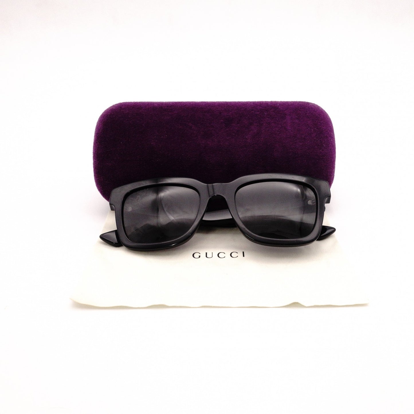 GUCCI Sunglasses, Plastic, Black, Unisex, Logo