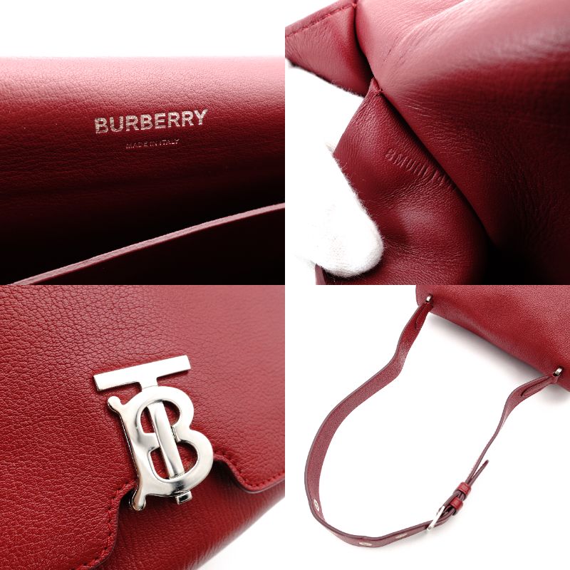 Burberry Alice Shoulder Bag Leather Red Silver Hardware Red Crossbody TB Logo R801087