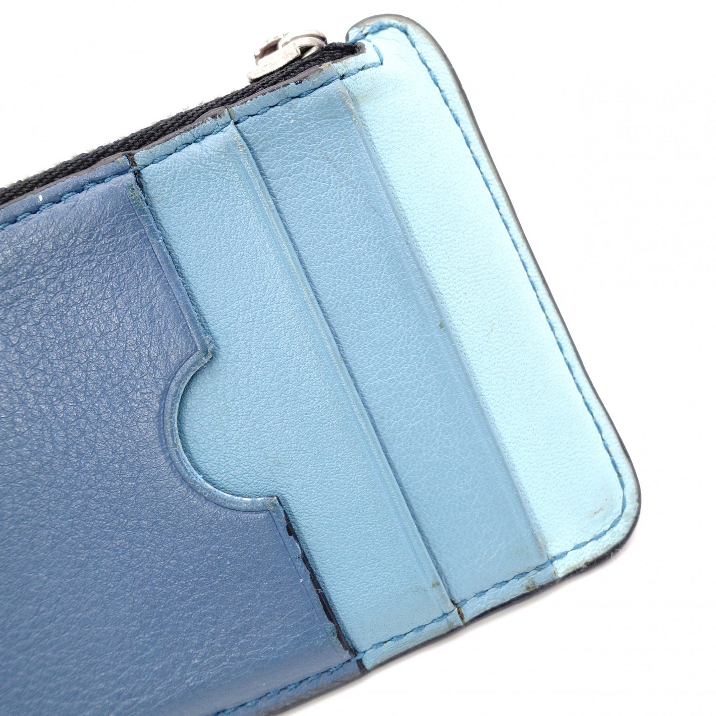 LOEWE Anagram Coin Case, Leather, Blue, Card Case