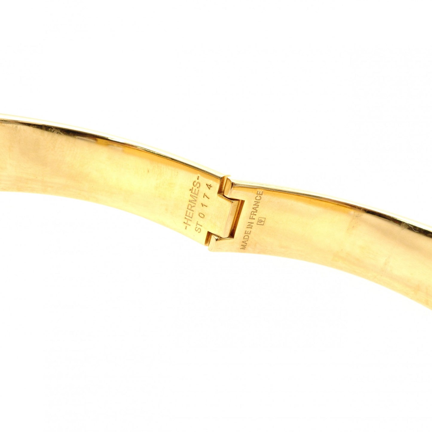 HERMES Click H Bracelet, Metal, Gold and Blue, Size ST
