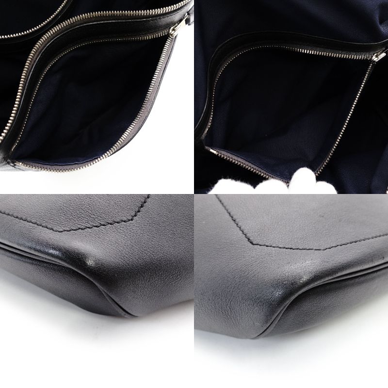 HERMES City Slide Cross GM Waist Bag Men's Crossbody Bag Shoulder Bag Belt Bag Leather Black