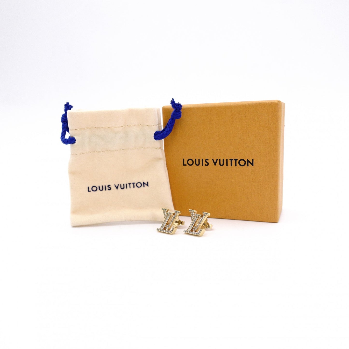LOUIS VUITTON LV Iconic Strass Earrings, Metal/Rhinestone, Gold