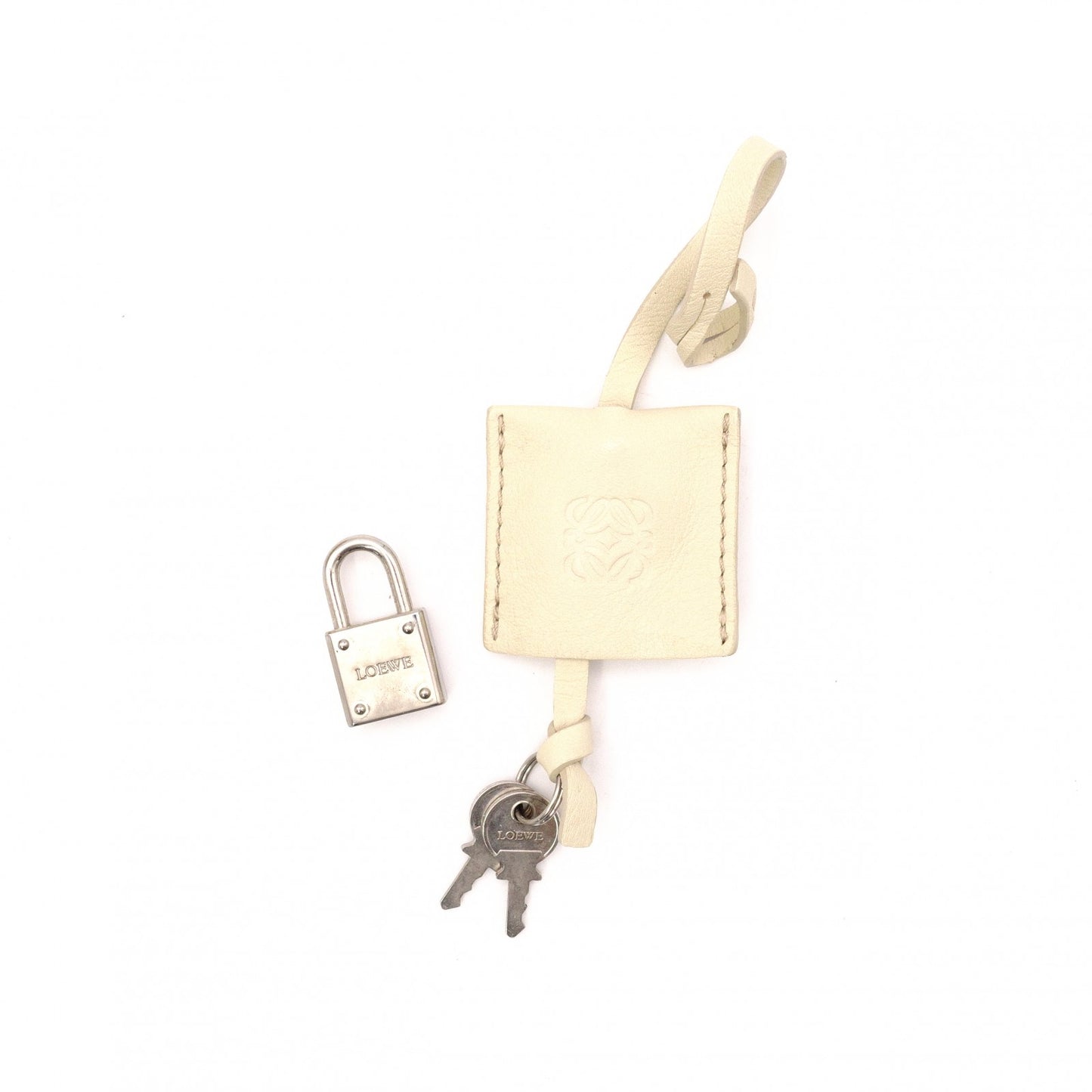LOEWE Amazonas 28 Handbag, Suede/Leather, Beige Tones, Logo, Suede, Silver Hardware
