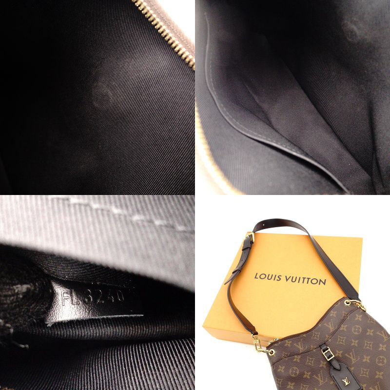 LOUIS VUITTON Odeon NM PM M45353 Monogram Shoulder Bag Brown × Black 7-8-142