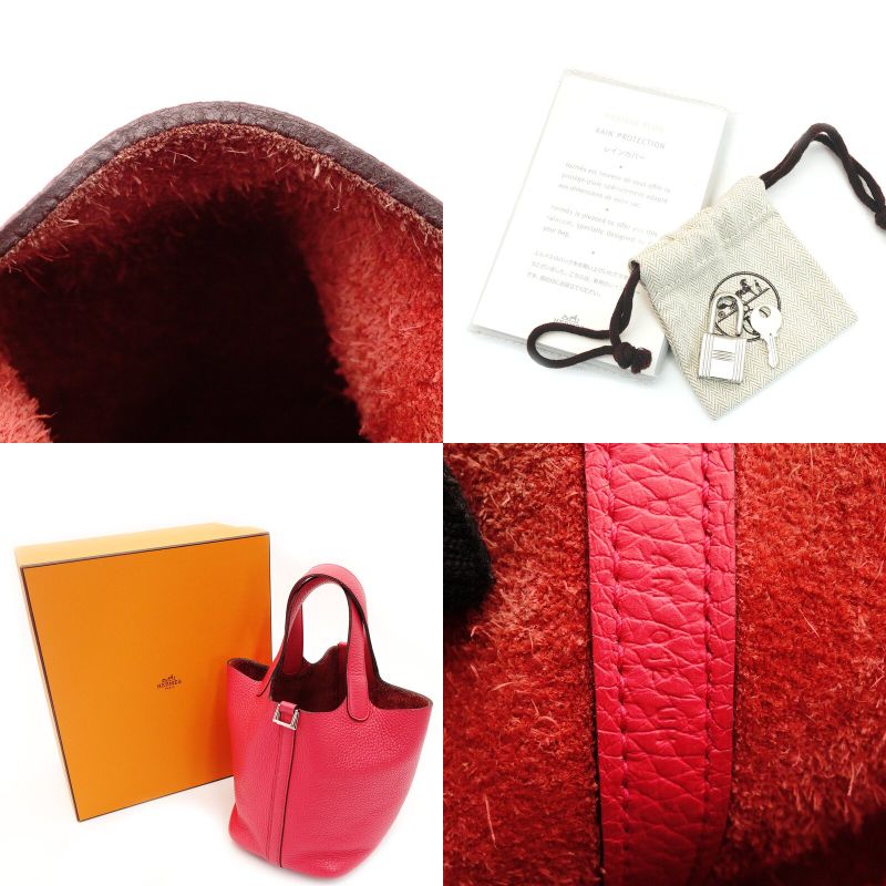 Hermès Picotin Lock PM Rose Mexico Handbag Leather Silver Hardware D Stamped Pink 7-8-194