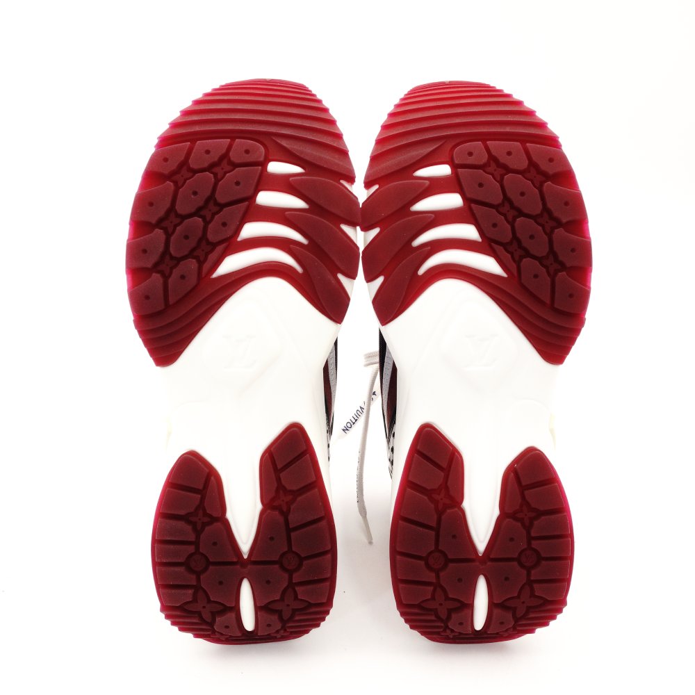 Louis Vuitton LOUIS VUITTON Run 55 Line Sneakers EU38 Approx. 24–9.6" Bordeaux × Pink Women's R801459