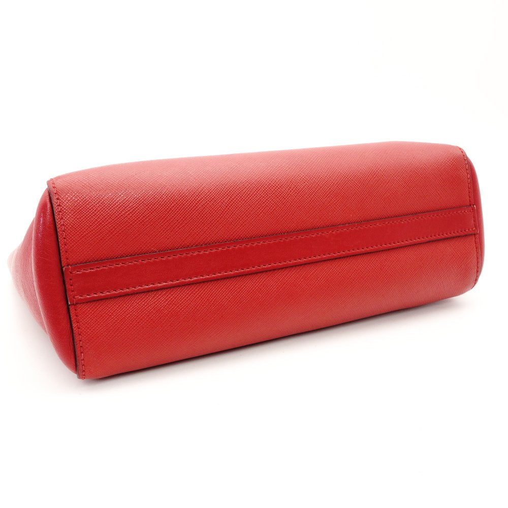 PRADA Saffiano Leather Handbag Red Leather 2-Way Red Gold Hardware Crossbody R801479