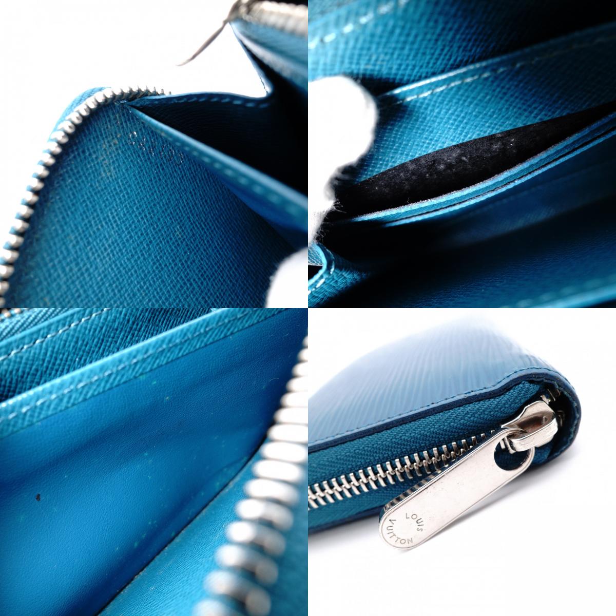 LOUIS VUITTON Zippy Wallet Epi Long Wallet, Leather, Blue
