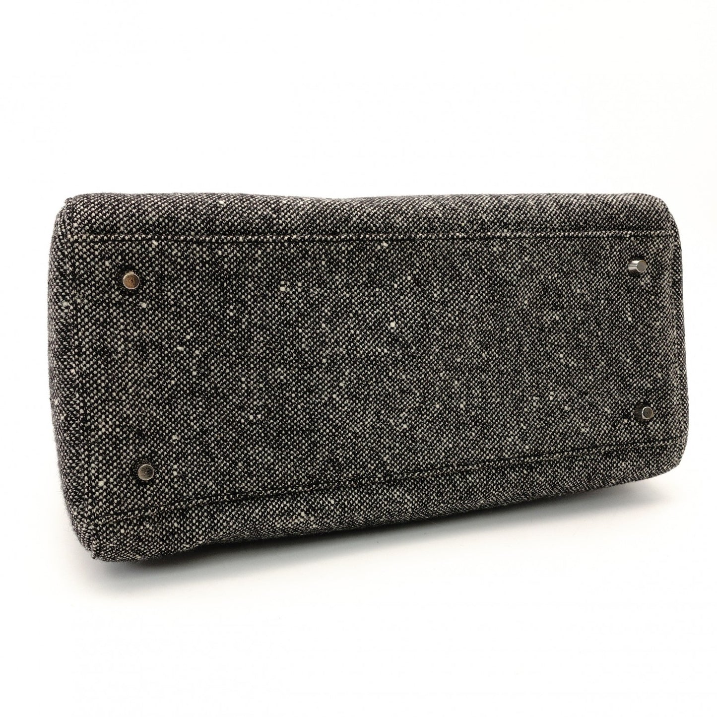 Christian Dior Lady Dior Handbag Gray × Black Tweed R801622