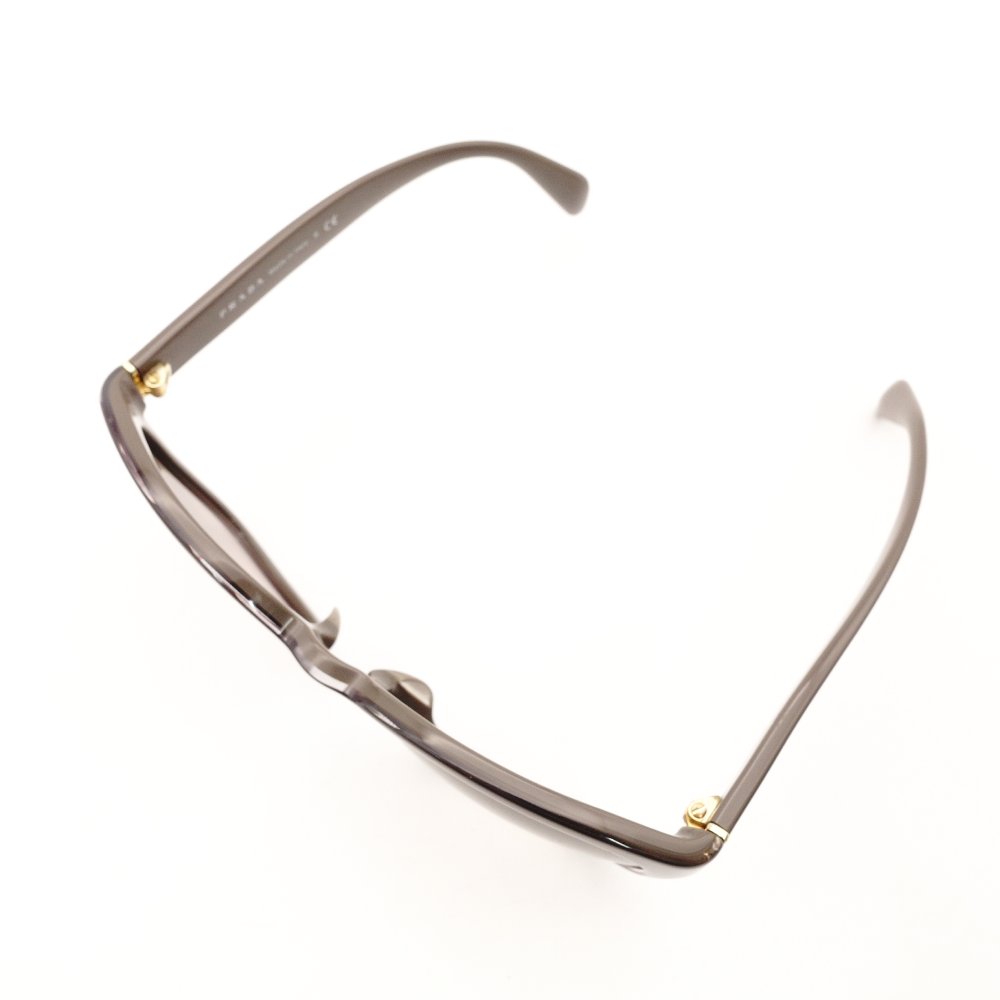 PRADA Sunglasses Brown Logo Gray-Tone Gold Hardware with Case R801015