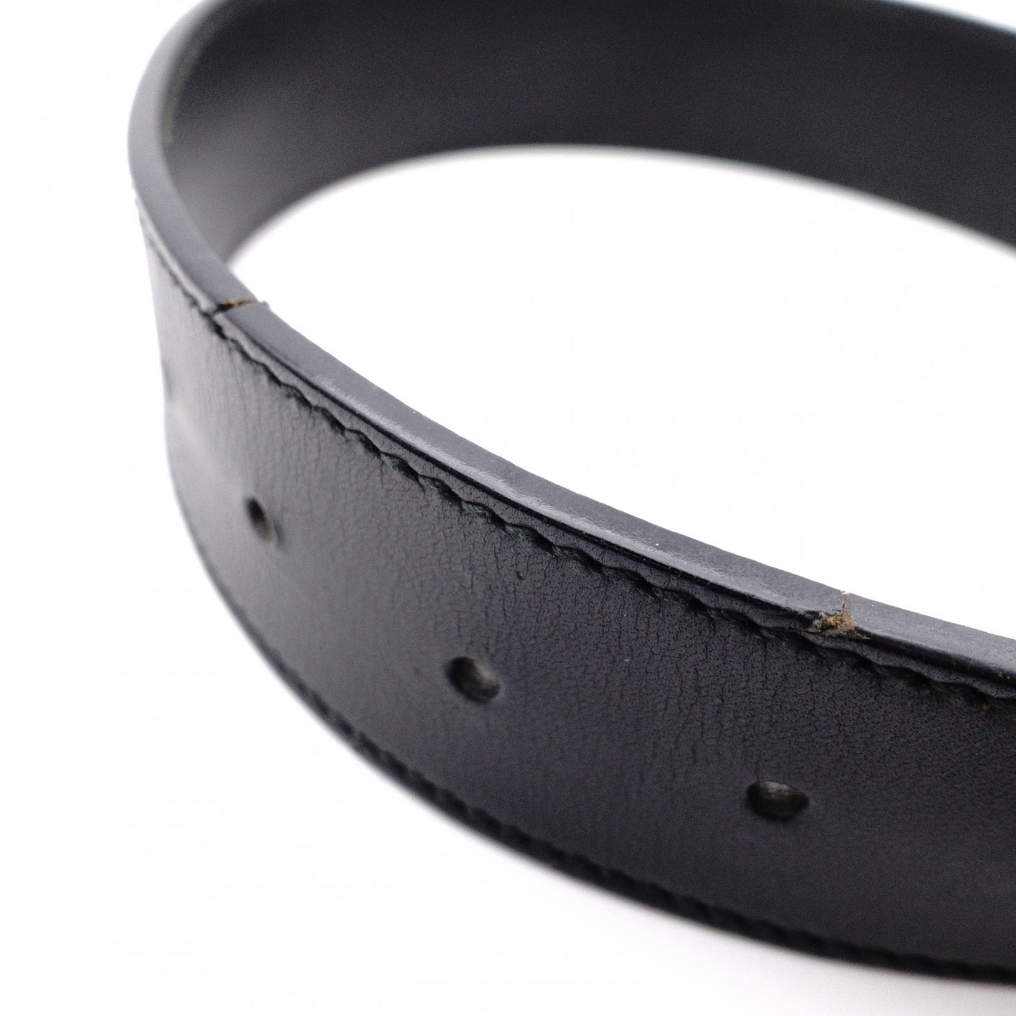 GUCCI GG Leather Belt, Size 95/38 inches, Black with Silver Hardware, Men’s, Logo