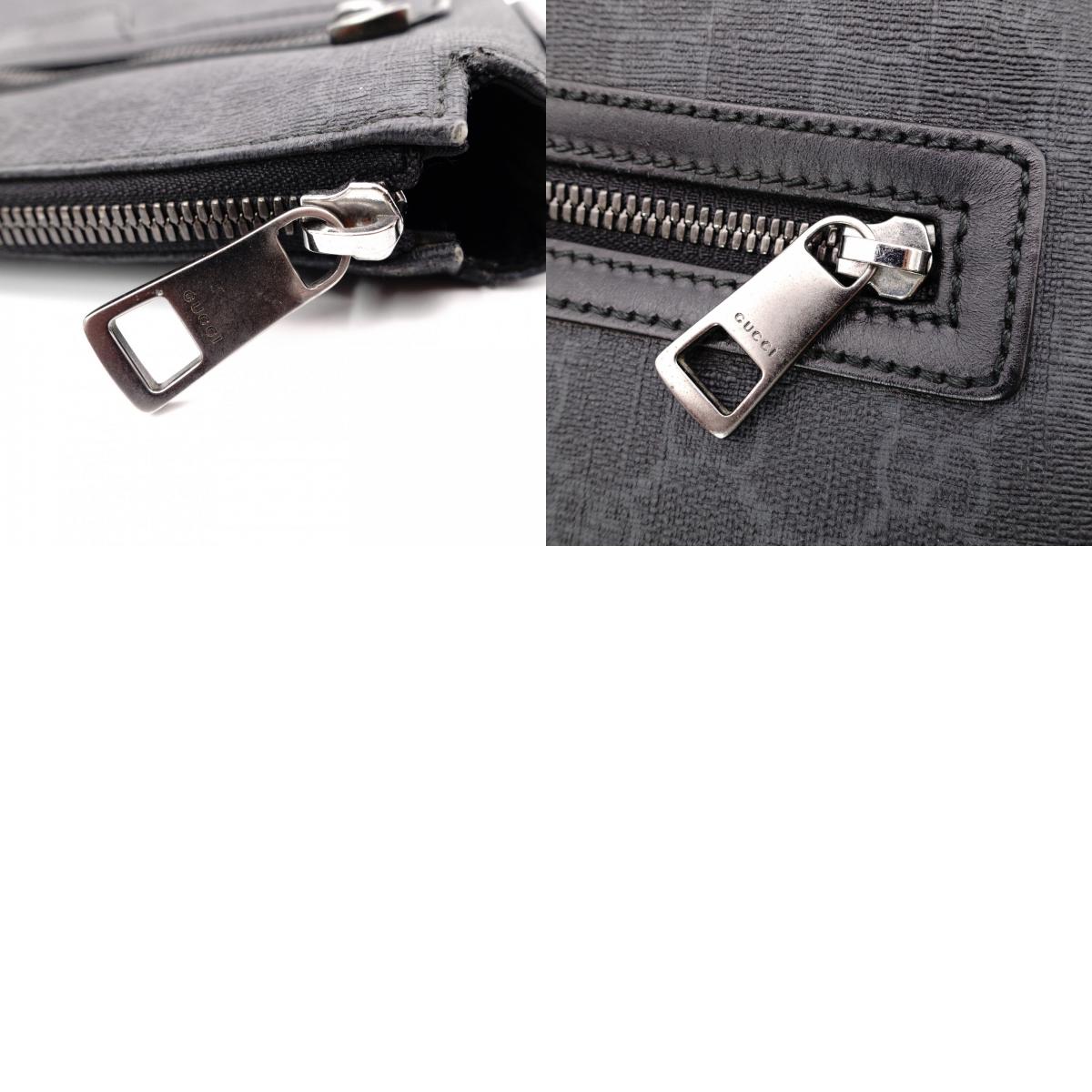 GUCCI GG Supreme Shoulder Bag, PVC Leather, Gray, Crossbody