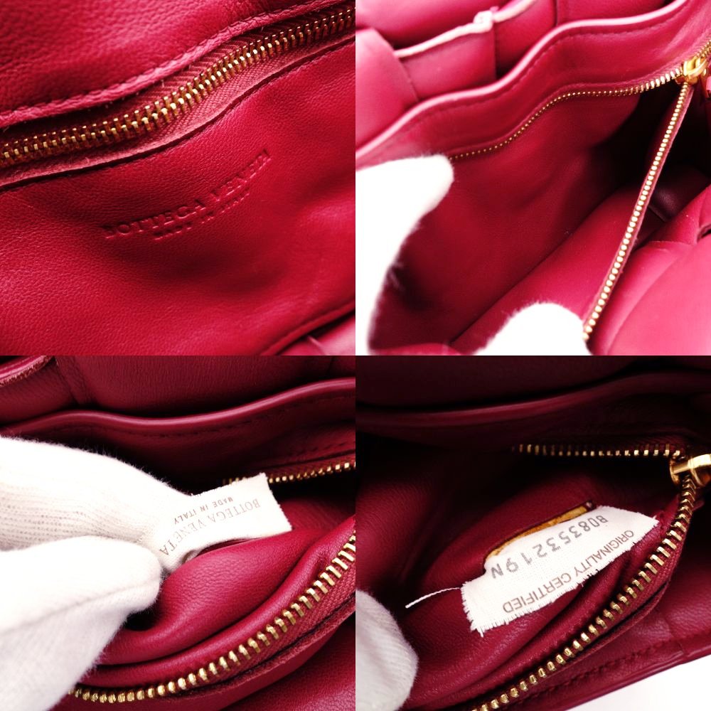 Bottega Veneta Intrecciato Shoulder Bag Padded Cassette Wine Red Leather R801681