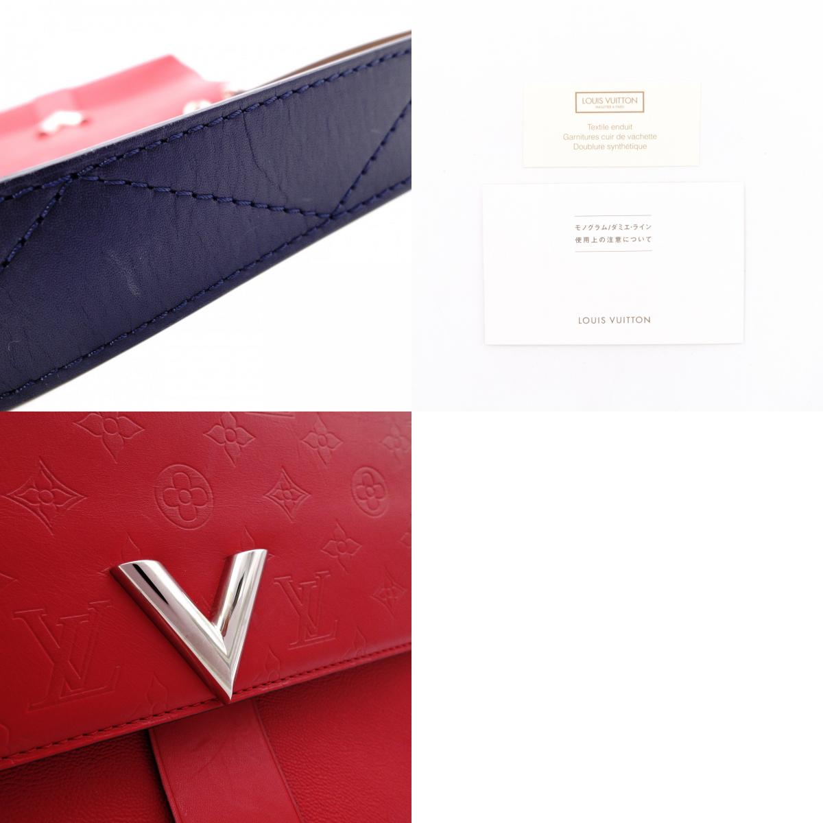 LOUIS VUITTON Verry Single-Handle Bag, Handbag, Leather, Red, 2-way